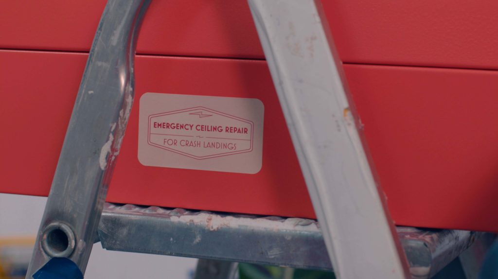 A toolbox on a stepladder